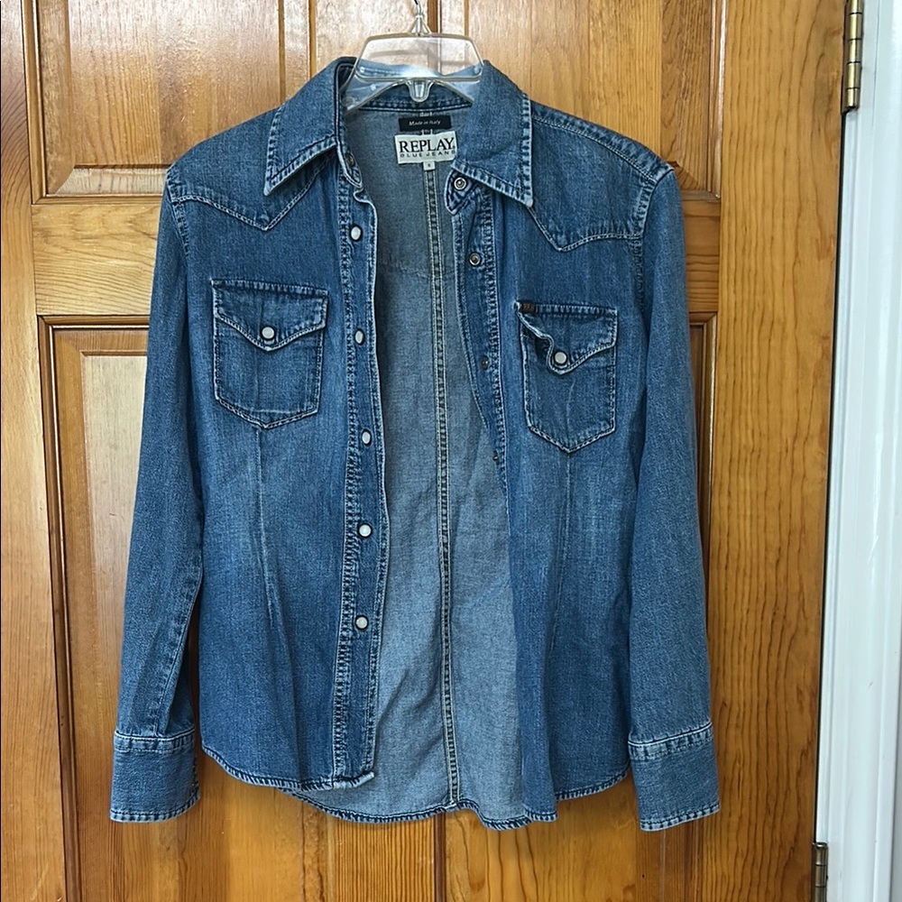 Womens Replay Blue Jeans Jacket Sz S